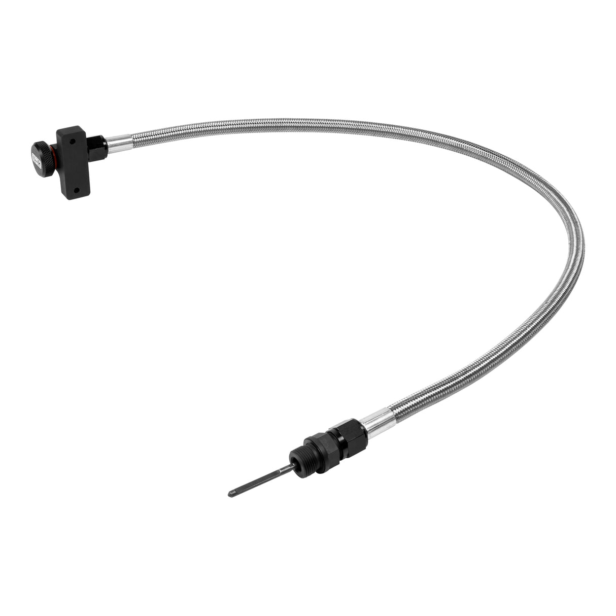 B&M Locking Auto Trans Dipstick & Tube - Billet Aluminum/Stainless Steel Braided - 22200