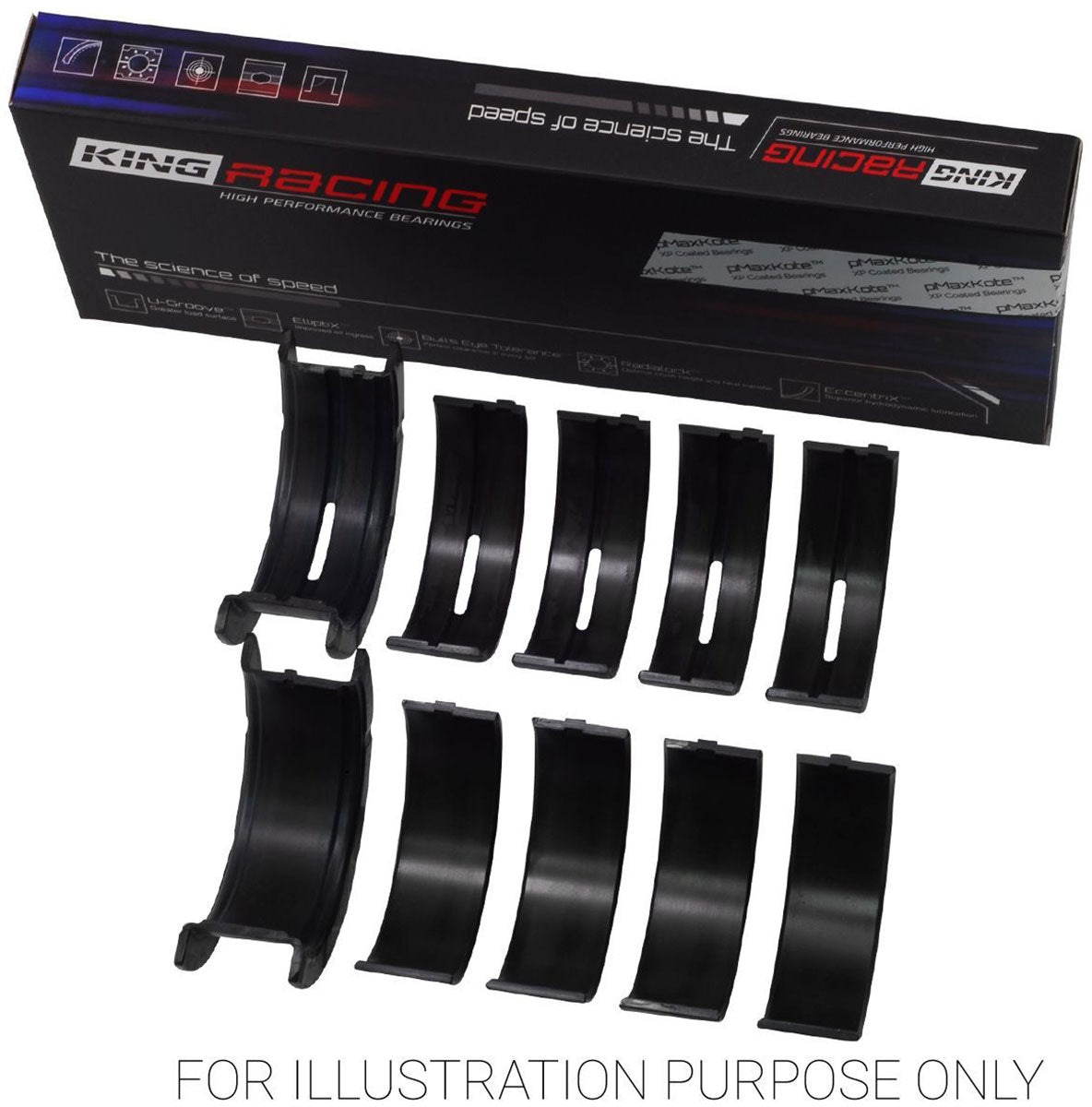 King XPC Series Main Bearing Set, .001" - KBMB529XPC 001 KBMB529XPC 001