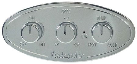 Vintage Air Streamline Oval Control Panel, Polished - VA490751 VA490751