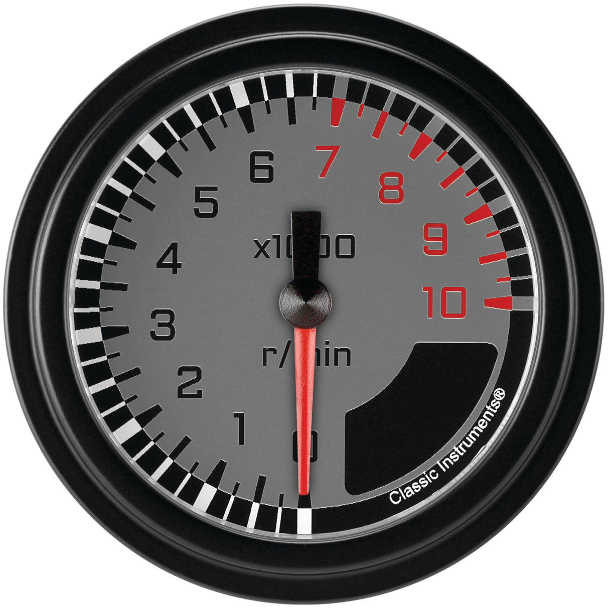 Classic Instruments AutoCross Gray 2-5/8" Tachometer Gauge - AX383GBLF