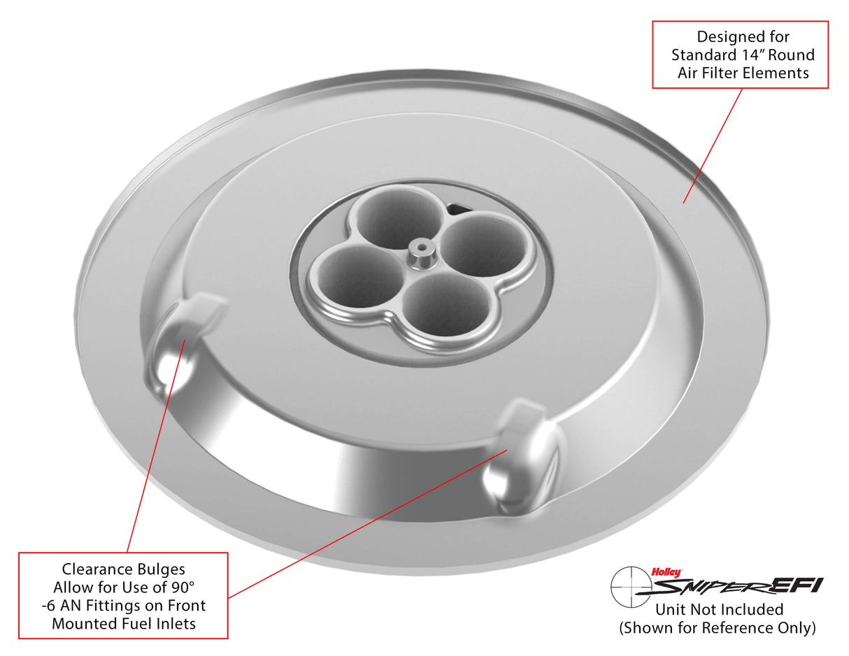 Holley 120-530 Sniper EFI Air Cleaner Assembly - 14" x 3" - Chrome