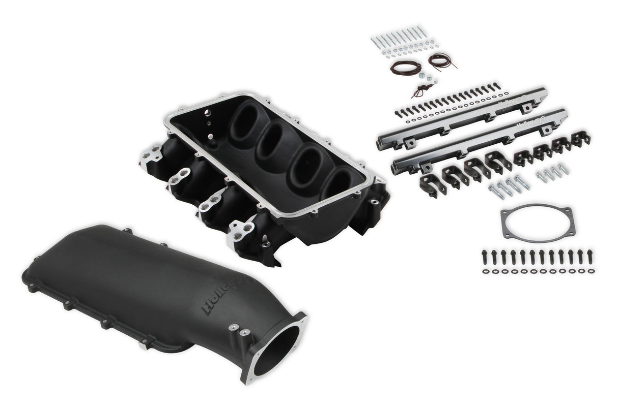 Holley 300-683BK Lo-Ram Manifold Kit Dual Injector- Black - GM LS3/L92