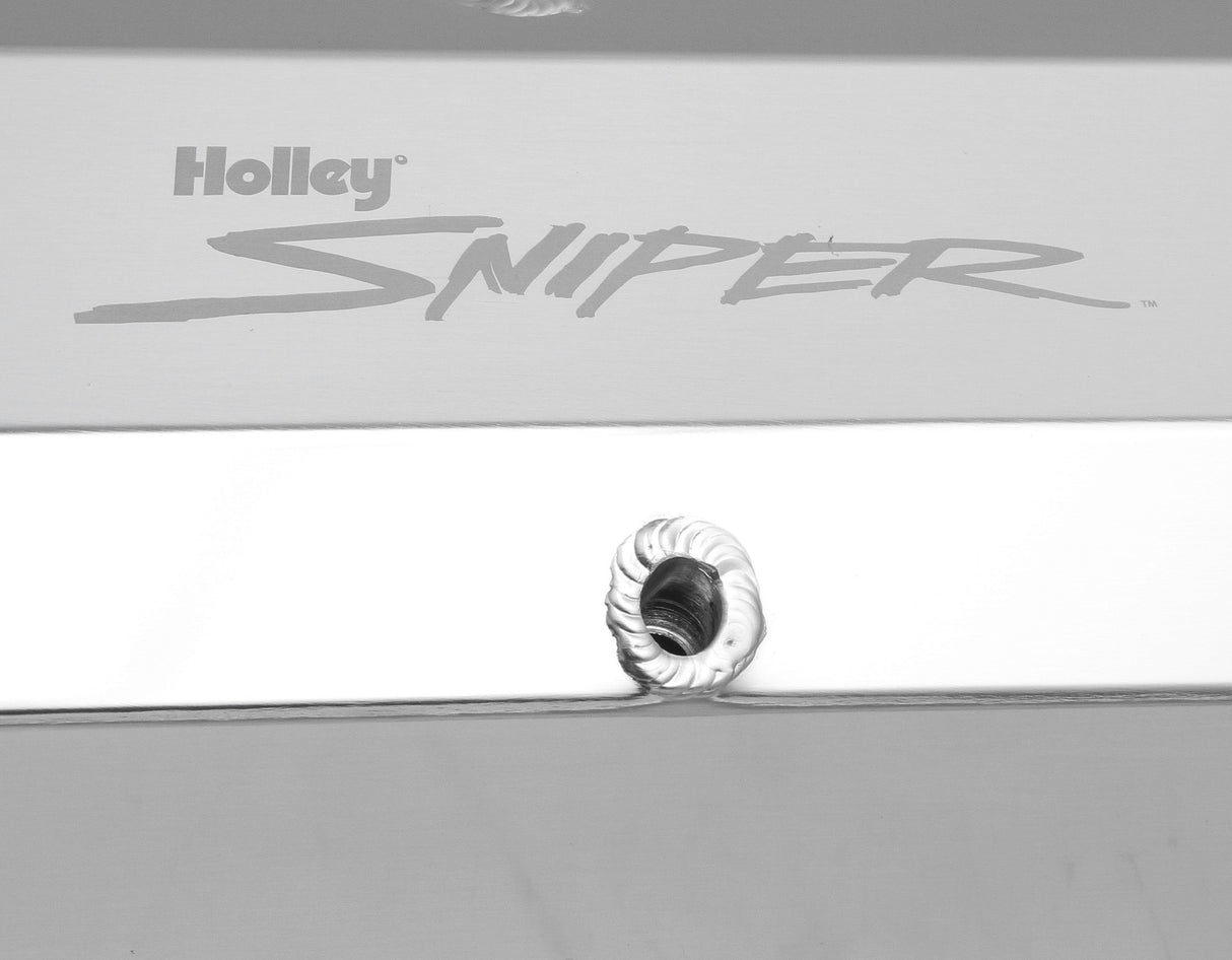 Holley 890012 Sniper Valve Cover - Fabricated Aluminum - Ford Small Block - Natural Anodized