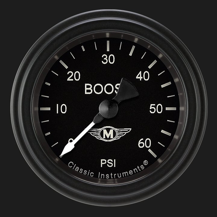 Classic Instruments Moal Bomber 2 1/8" Boost Gauge, 60 psi - MA143BLF