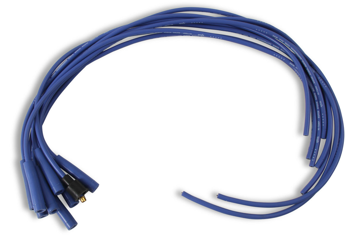 ACCEL Spark Plug Wire Set- 8mm - Blue Wire with Blue Straight Boots - 4040B