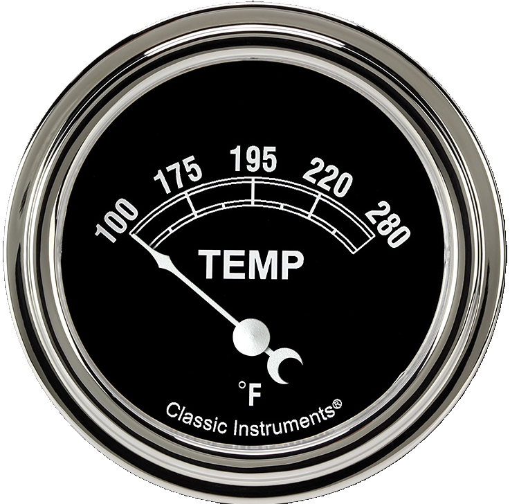 Classic Instruments Traditional 2 5/8" Short Sweep Water Temperature Gauge - TR226SLF-08