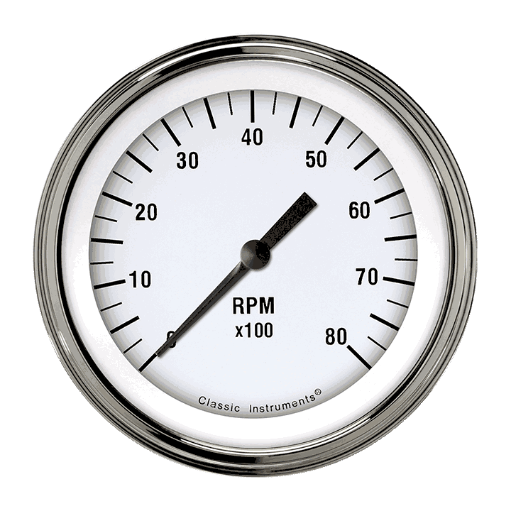 Classic Instruments White Hot 3 3/8" Tachometer - WH80SLF