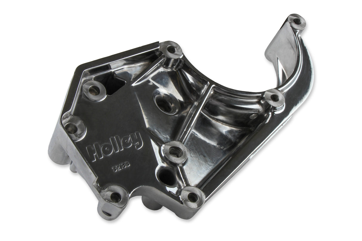 Holley 20-142P LS High-Mount A/C Accessory Drive Kit - Includes SD7 A/C Compressor, Tensioner, & Pulleys- Polished Finish