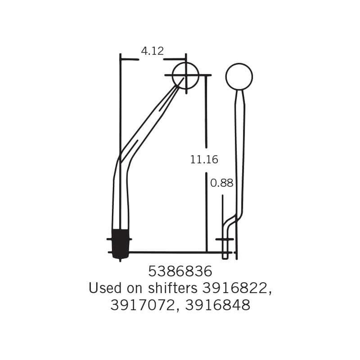 Hurst Competition/Plus Shifter Stick - Chrome - 5386836