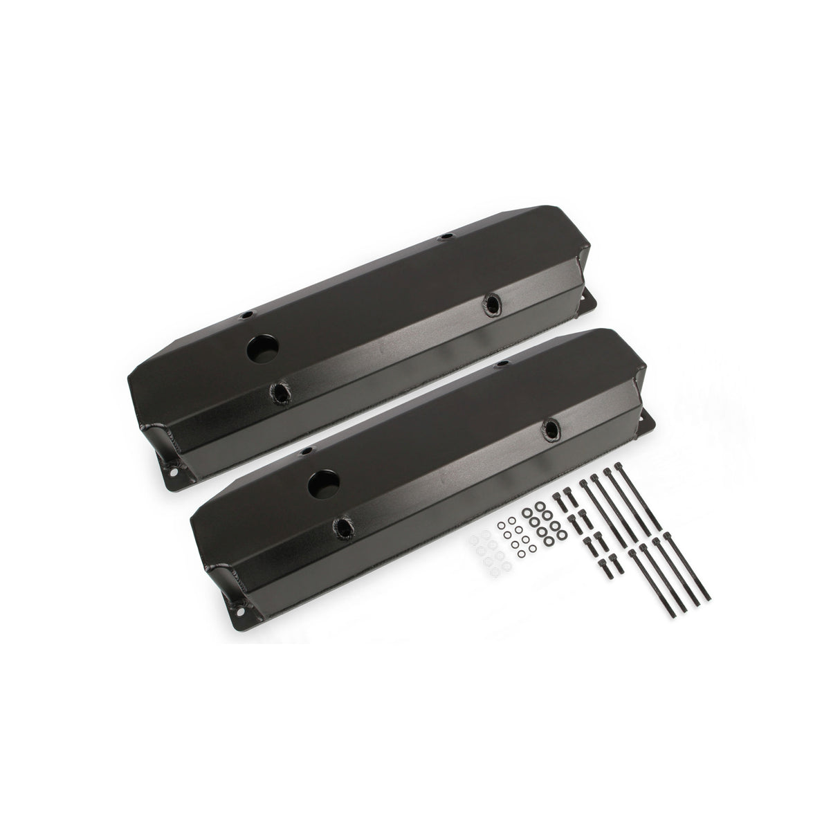Mr Gasket Fabricated Aluminum Valve Covers - Black Finish - 6865BG