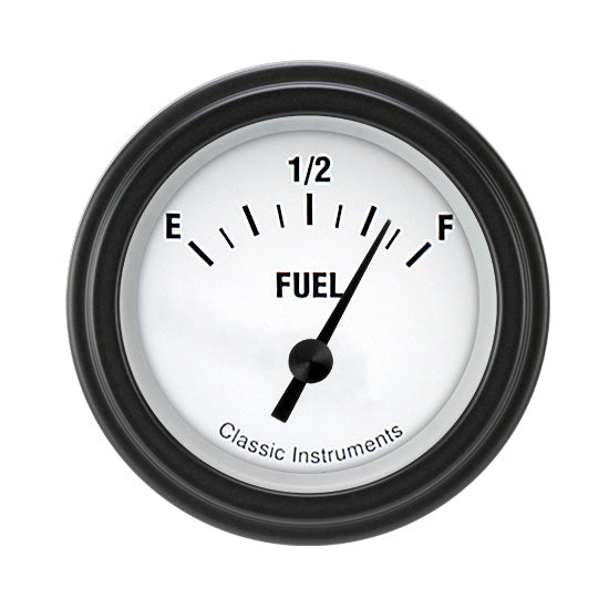 Classic Instruments White Hot 2-1/8" Fuel Level Gauge (75-10 Ohm) - WH11BLF