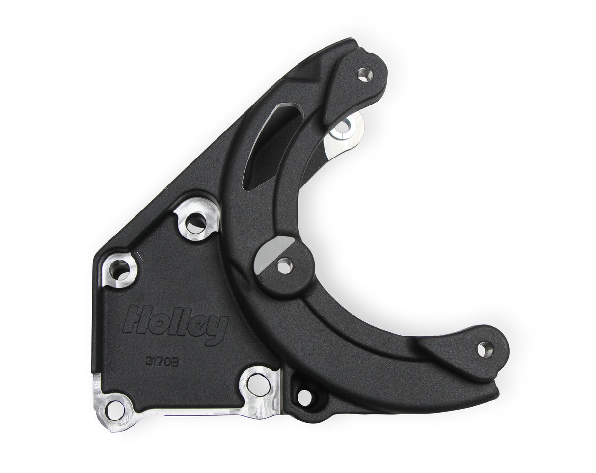 Holley 20-140BK LS High-Mount A/C Accessory Drive Kit - Includes R4 A/C Compressor, Tensioner, & Pulleys- Black Finish