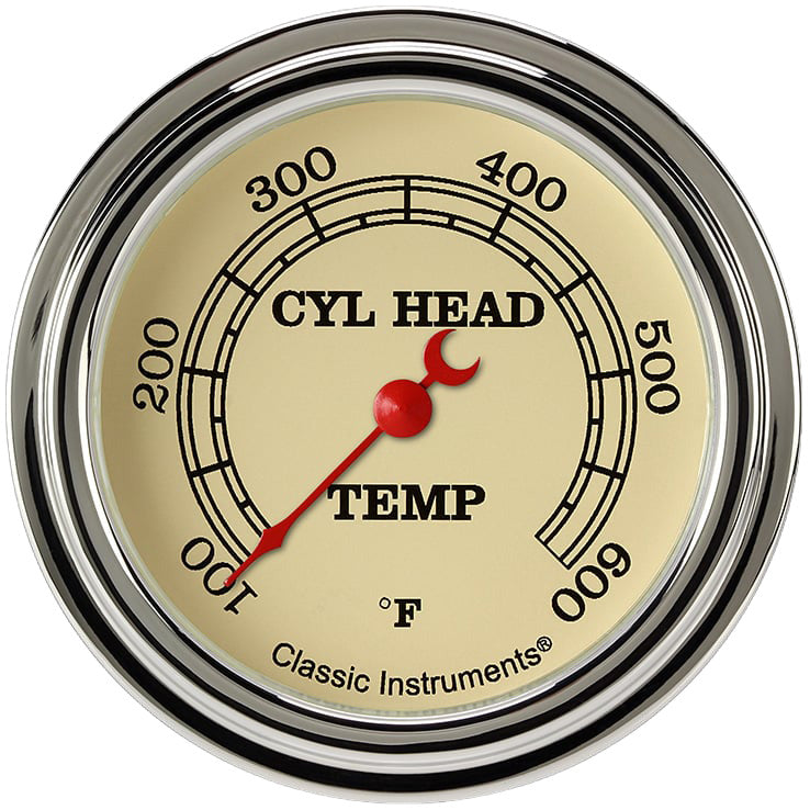Classic Instruments Vintage 2-5/8" Cylinder Head Tempature Gauge - VT397SLF