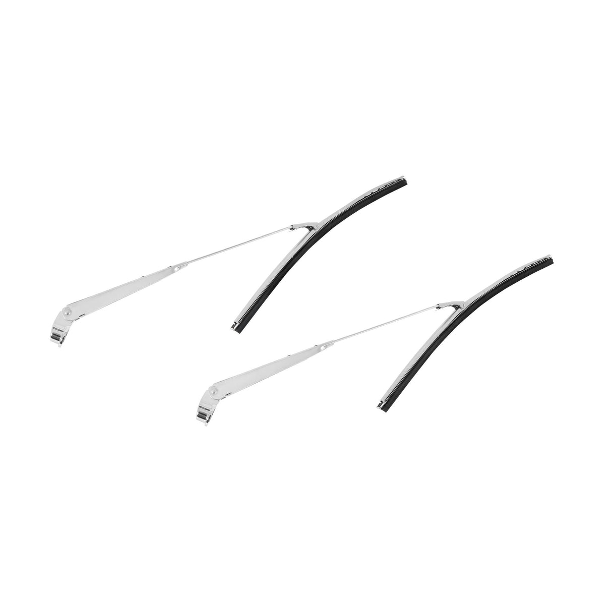Scott Drake 66-68 Windshield Wiper Arm and Blade Kit, Polished Stainless Steel - KIT-WIP-6