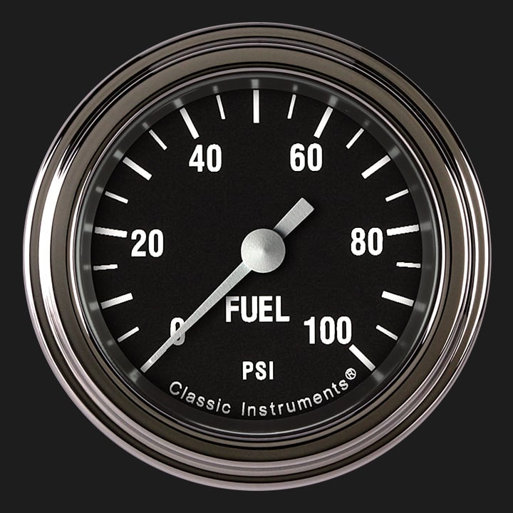 Classic Instruments Hot Rod 2 1/8" Fuel Pressure Gauge, 100 psi - HR146SLF