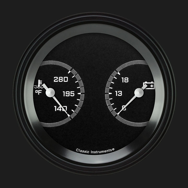 Classic Instruments AutoCross Gray 3 3/8" Temp & Volt Dual - AX74GBLF