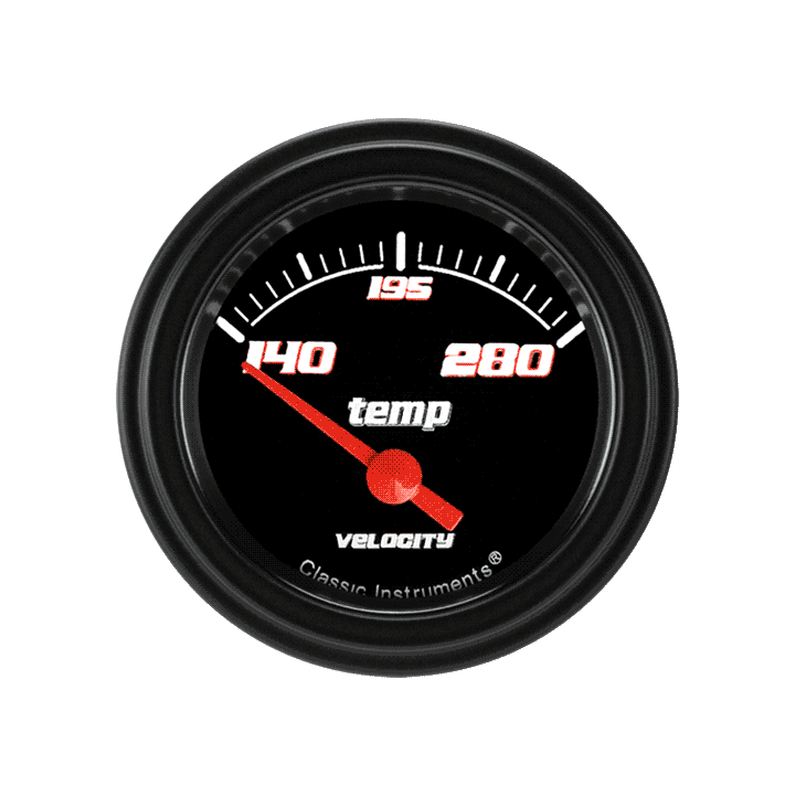 Classic Instruments Velocity Black 2 1/8" Water Temp - VS26BBLF