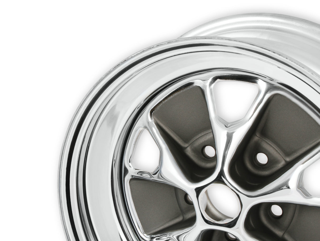 Scott Drake 15X7 Styled Steel Wheel Chrome/Charcoal - C5ZZ-1007-CR