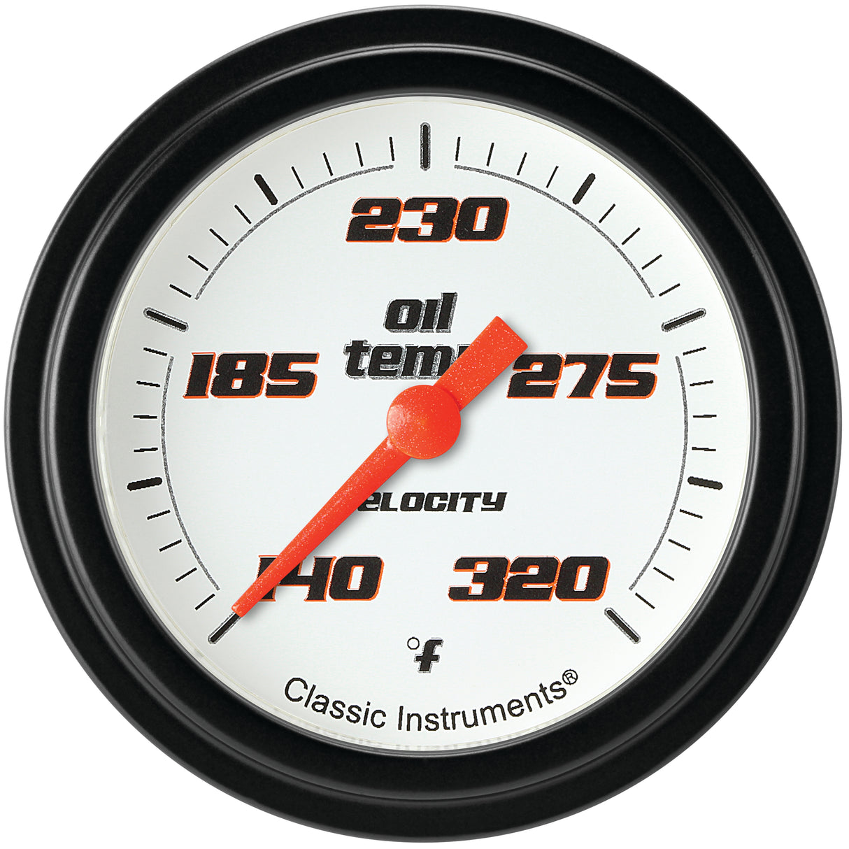Classic Instruments Velocity White 2-5/8" Oil Temperature Gauge - VS328WBLF