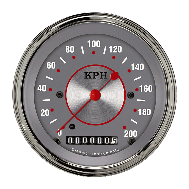 Classic Instruments Silver Series 3 3/8" Speedometer - SS59SLF