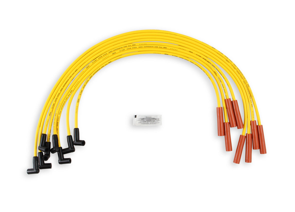 ACCEL Spark Plug Wire Set - Super Stock Graphite Core 8mm - Chevy / GMC 454 - Yellow - 4071