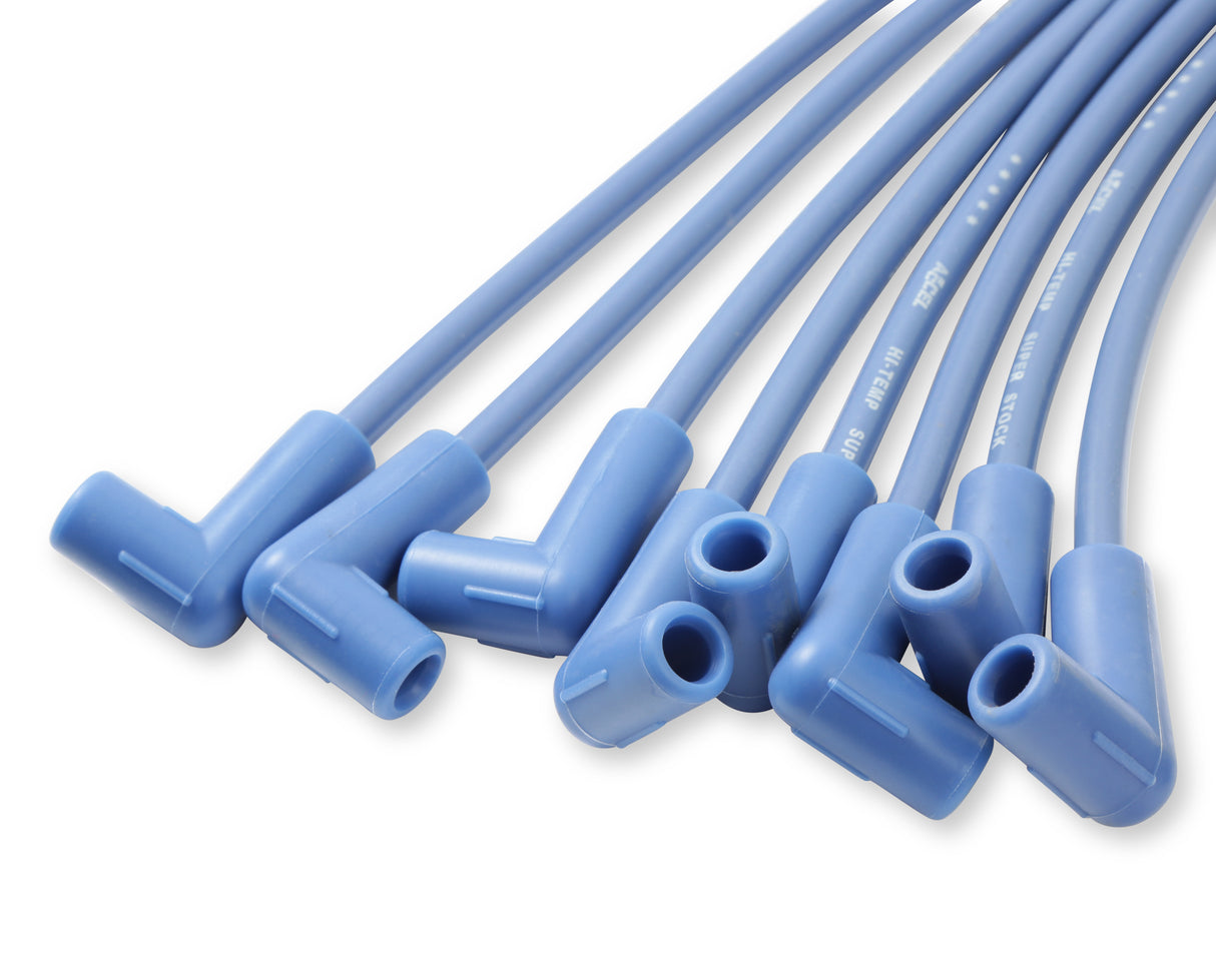 ACCEL Spark Plug Wire Set- 8mm - Blue Wire with Blue 90 Deg Boots - 4041B