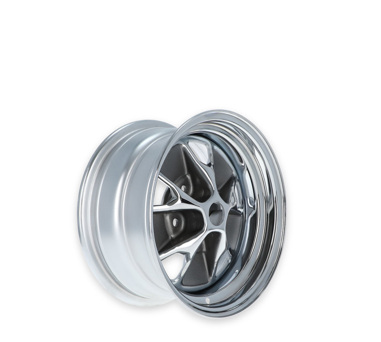 Scott Drake 14x7 Styled Steel Wheel Chrome/Charcoal - C5ZZ-1007-BR
