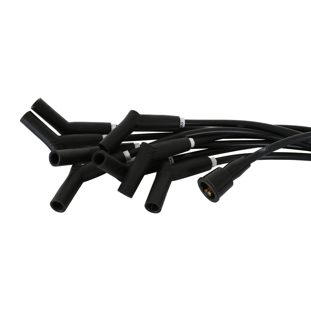 Scott Drake 8mm Ford Logo Ignition Wires Black - C5OZ-12259-BK8