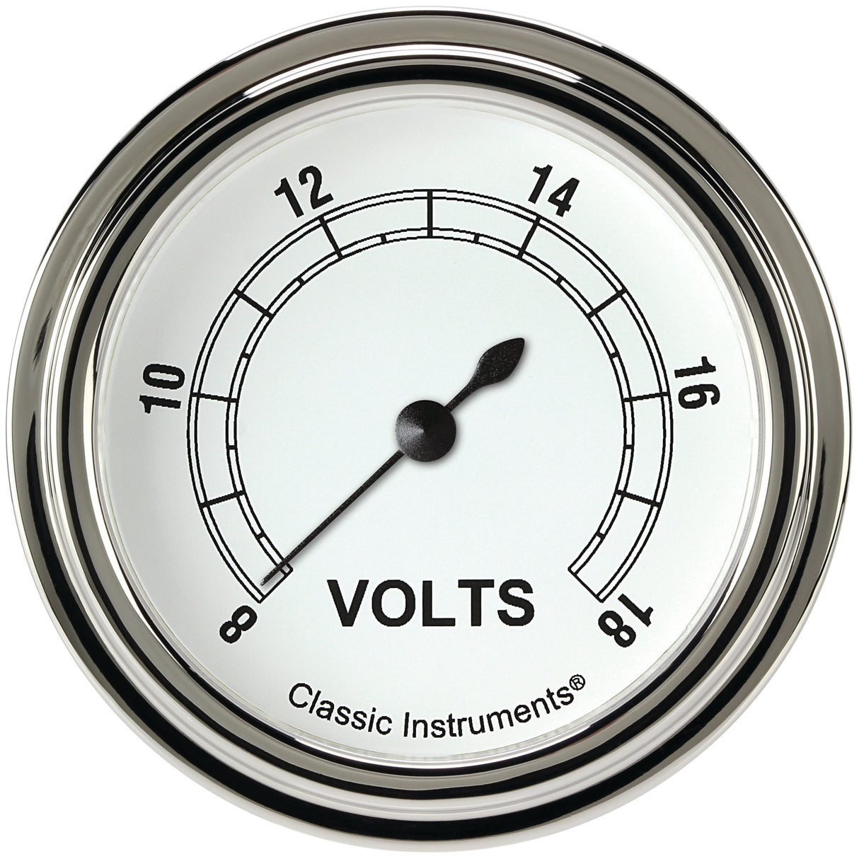 Classic Instruments Classic White 2-5/8" Volt Gauge - CW330SLF
