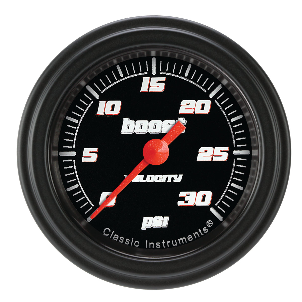 Classic Instruments Velocity Black 2-1/8" Boost Gauge (30 PSI) - VS142BBLF