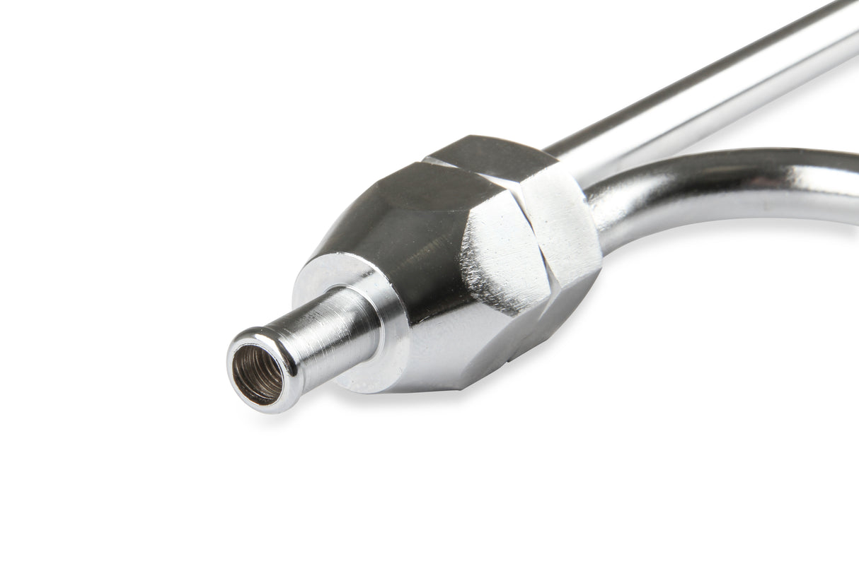 Mr Gasket Fuel Line - 3/8 Inch Dual Inlet - Chrome - 1552