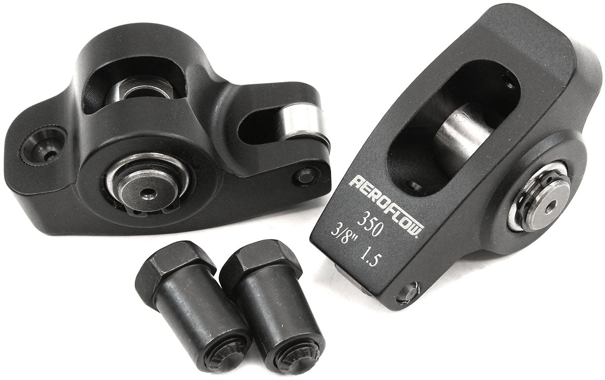 Aeroflow Small Block Chev Aluminium Roller Rocker Pair 3/8" Stud Mount, 1.5 Ratio, Set of 2 (AF95-1100-2) AF95-1100-2