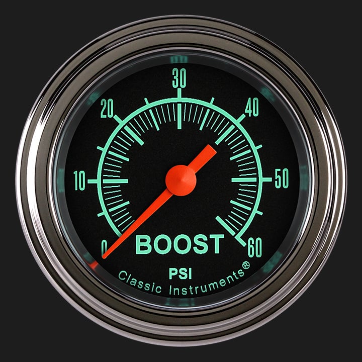 Classic Instruments G/Stock 2 1/8" Boost Gauge, 60 psi - GS143SLF
