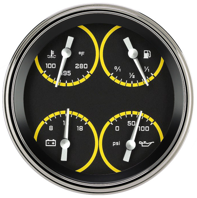Classic Instruments AUTO CROSS YELLOW 5IN QUAD 240-33 - AX75YSLF