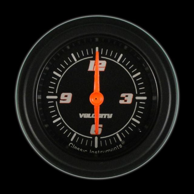Classic Instruments Velocity Black 2-1/8" Clock - VS90BBLF