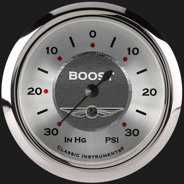 Classic Instruments All American 2 5/8" Boost/Vac Gauge - AW341SRC