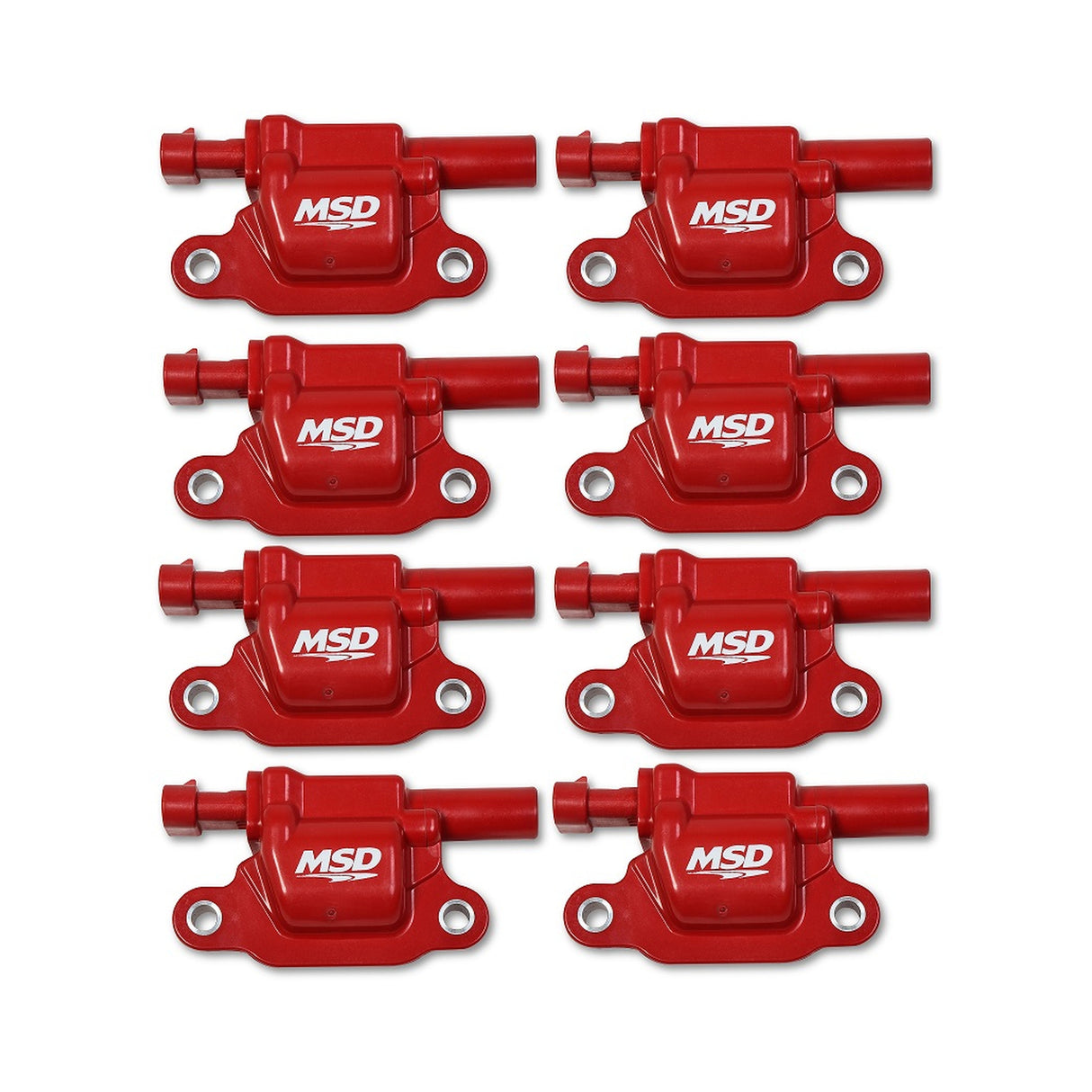 MSD Ignition Coil - Blaster Series - Gen V GDI Engine - Red - 8-Pack - Square - 82668