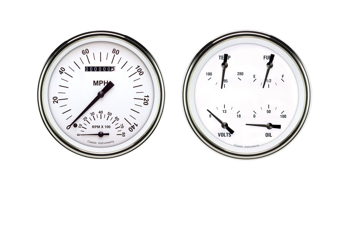 Classic Instruments White Hot Two Gauge Set - WH62SLF