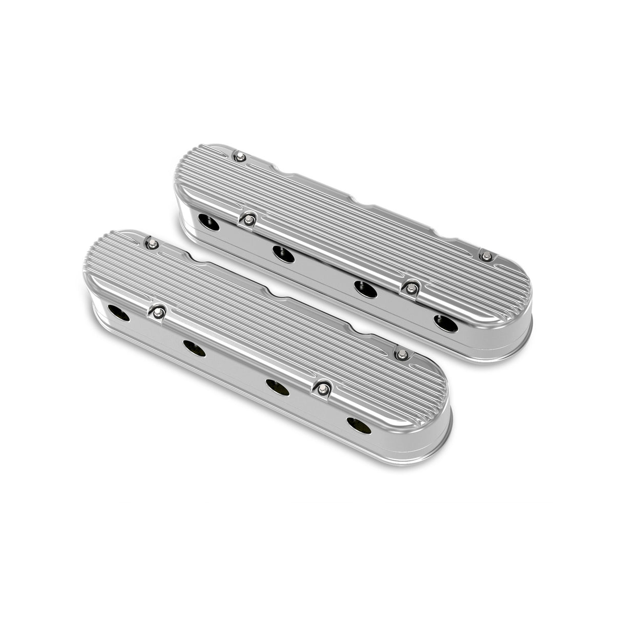 Holley 241-181 2-Piece Finned Valve Cover - Gen III/IV LS - Polished