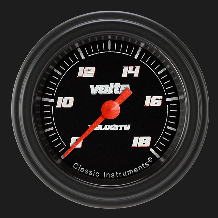 Classic Instruments Velocity Black 2 1/8" Voltage Gauge - VS130BBLF