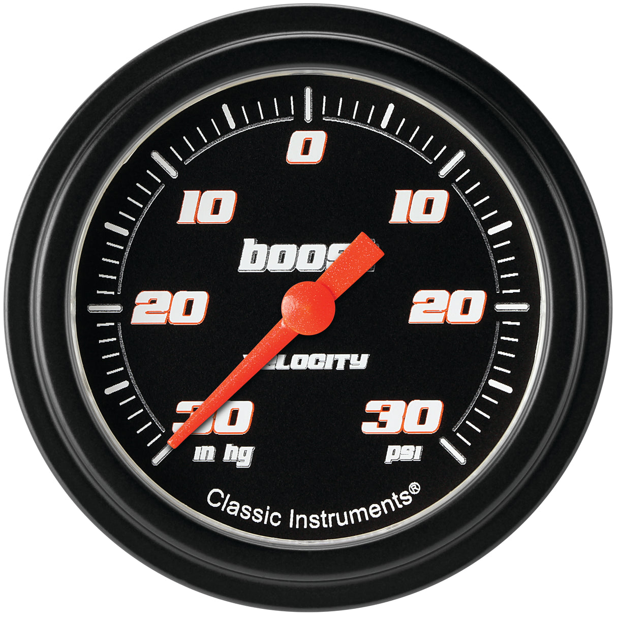 Classic Instruments Velocity Black 2-5/8" Boost/Vac Gauge - VS341BBLF