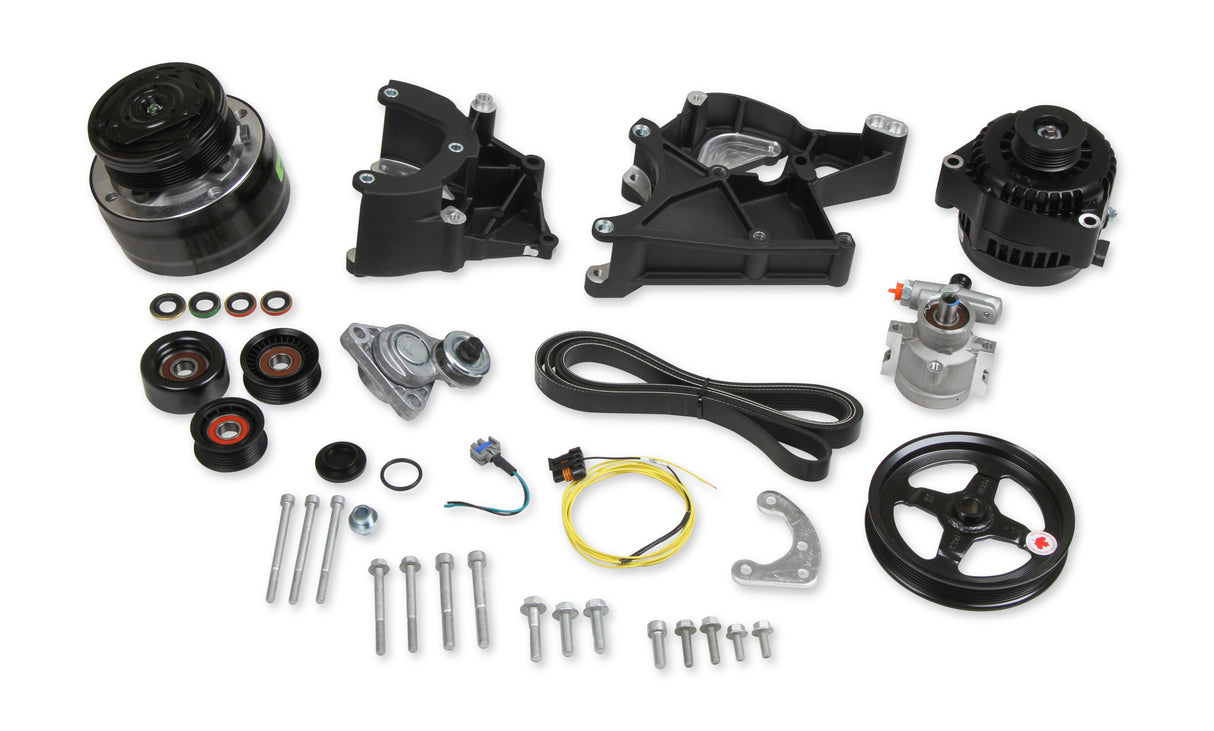 Holley 20-136BK LS/LT High-Mount Complete Accessory Drive Kit- Black Finish