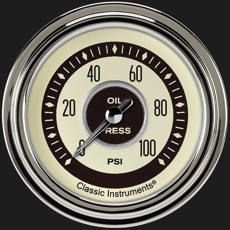 Classic Instruments Nostalgia VT 2 5/8" Oil Pressure Gauge - NT381SLC