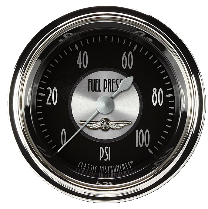 Classic Instruments All American Tradition 2 1/8" Fuel Pressure Gauge, 100 psi - AT146SHC