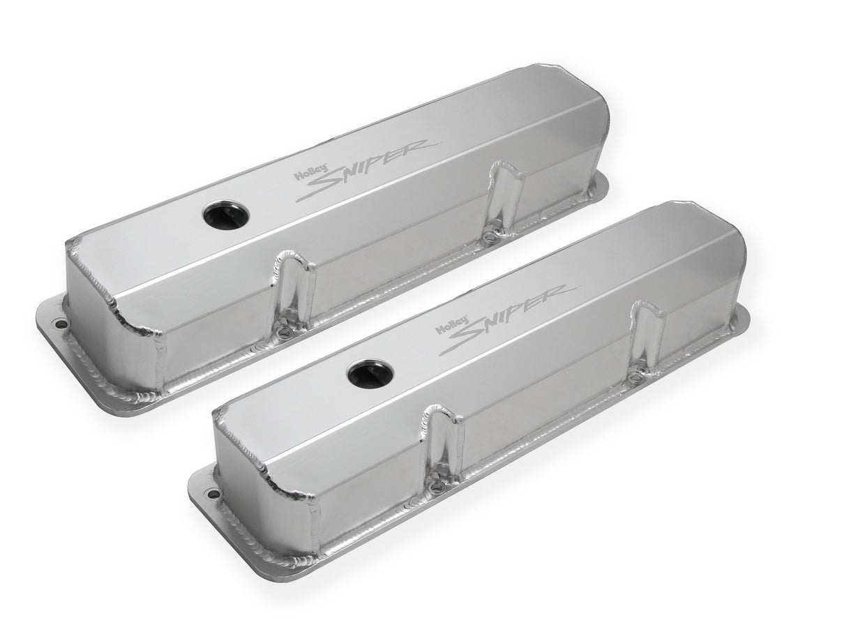 Holley 890001 Sniper Valve Cover - Fabricated Aluminum - Ford FE - Tall - Natural Anodized