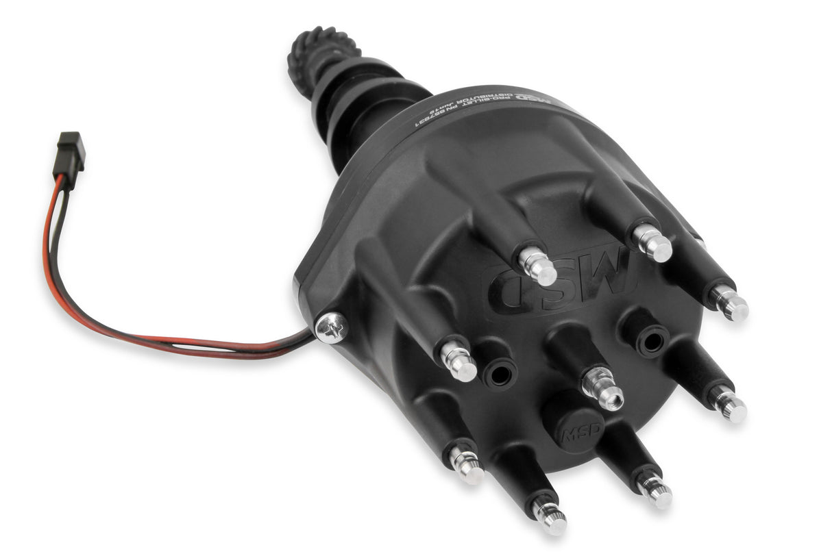 MSD Black Distributor, Ford 351W, Pro-Billet w/Steel Gear - 857831