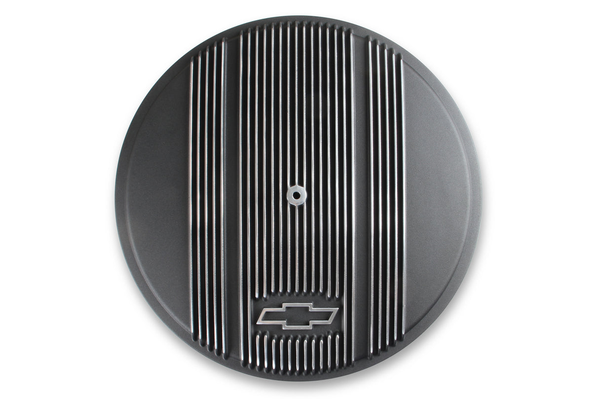 Holley 120-173 Vintage Series GM Licensed Air Cleaner - Satin Black Machined