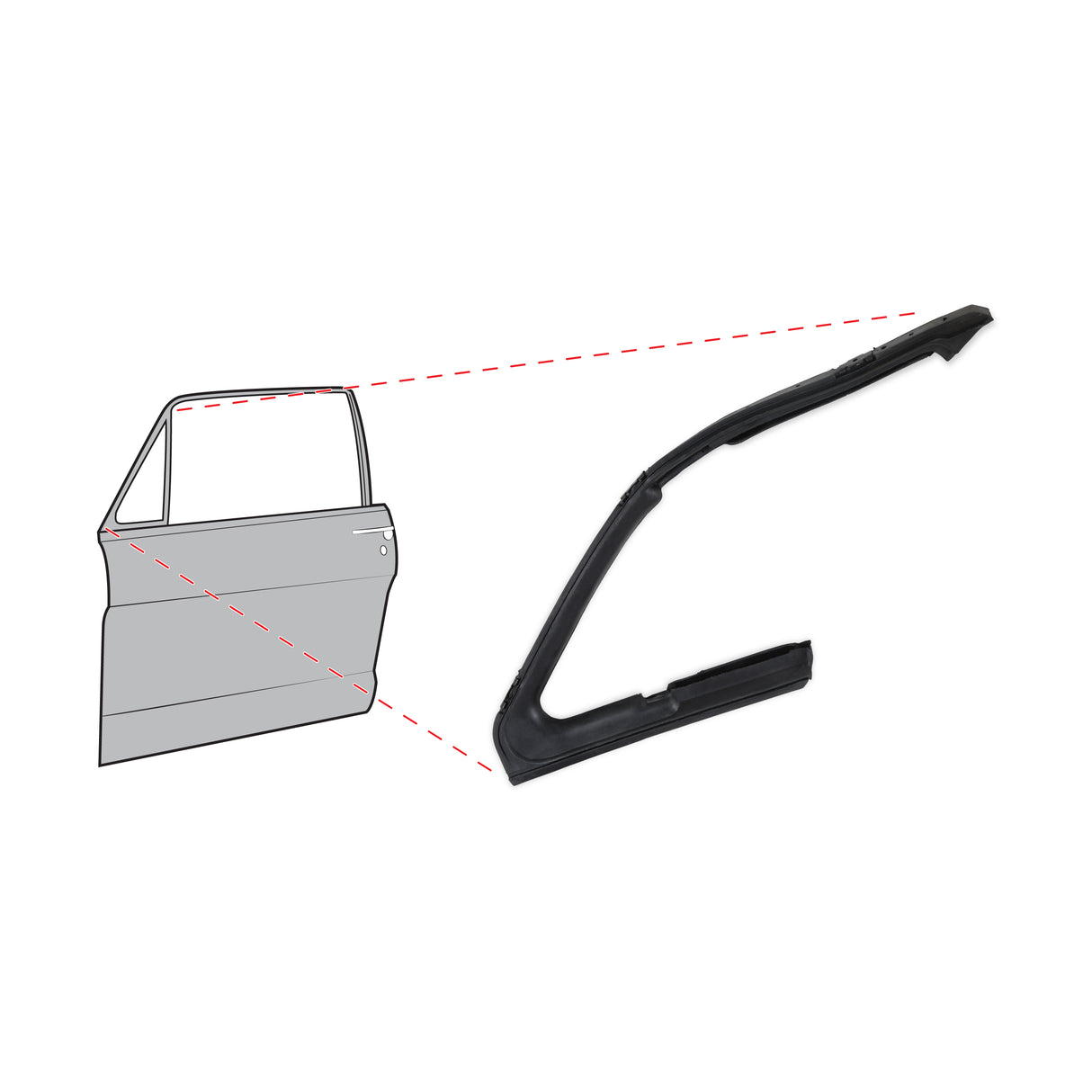 Scott Drake Vent Window Seal, Driver Side - C5ZZ-6521449-B