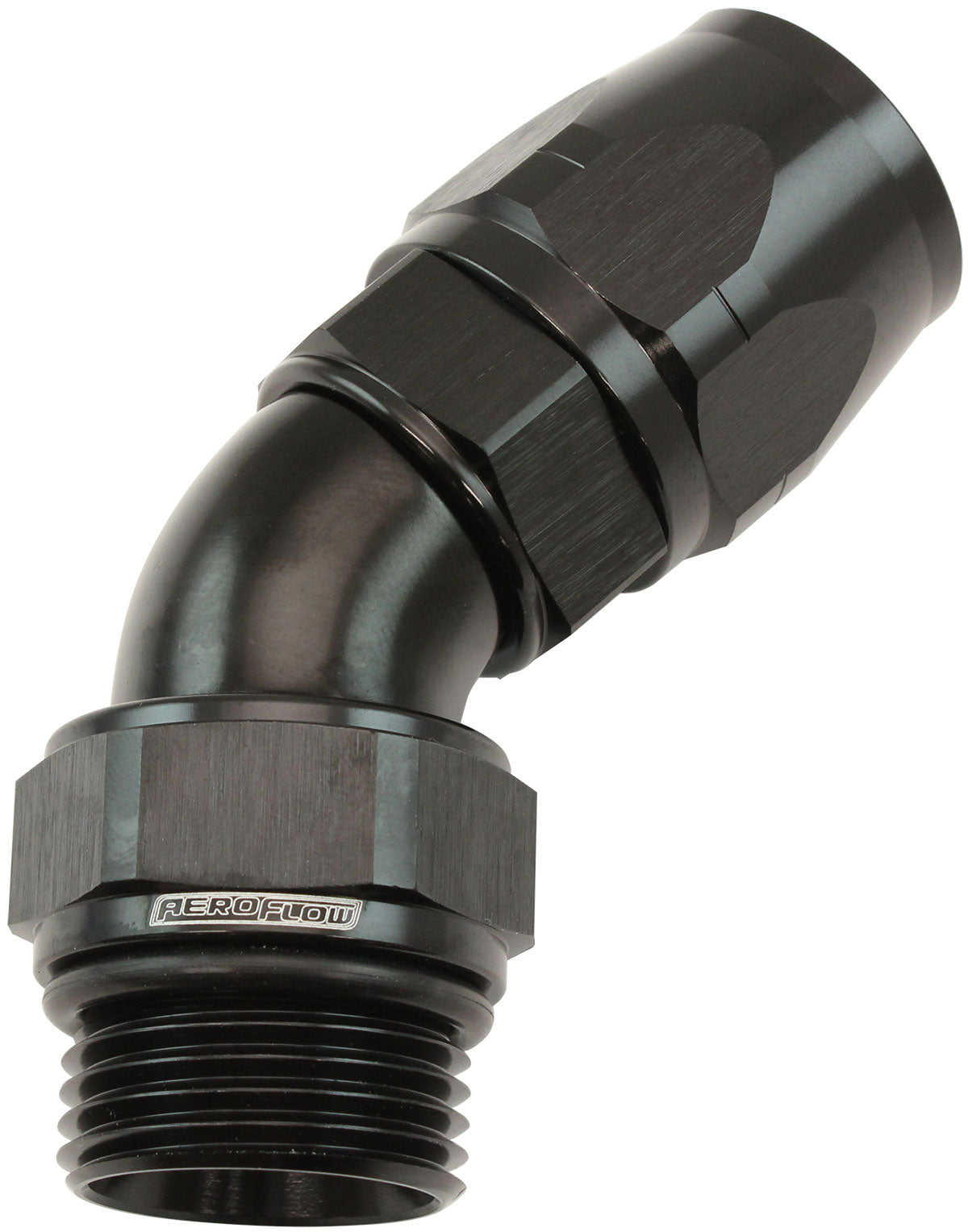 Aeroflow ORB Taper Swivel 45° Hose End -12 ORB to -12AN - AF582-12-12DBLK AF582-12-12DBLK