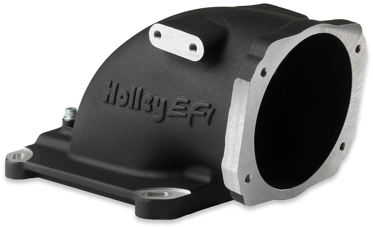 Holley EFI Throttle Body Intake Elbow - Black Suit GM LS 105mm Throttle Body with 4150 Carburettor Pattern (HO300-240BK) HO300-240BK